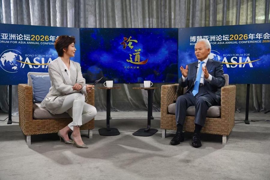 Wu Shicun Gives Interview to the Lundao Program in Boao.