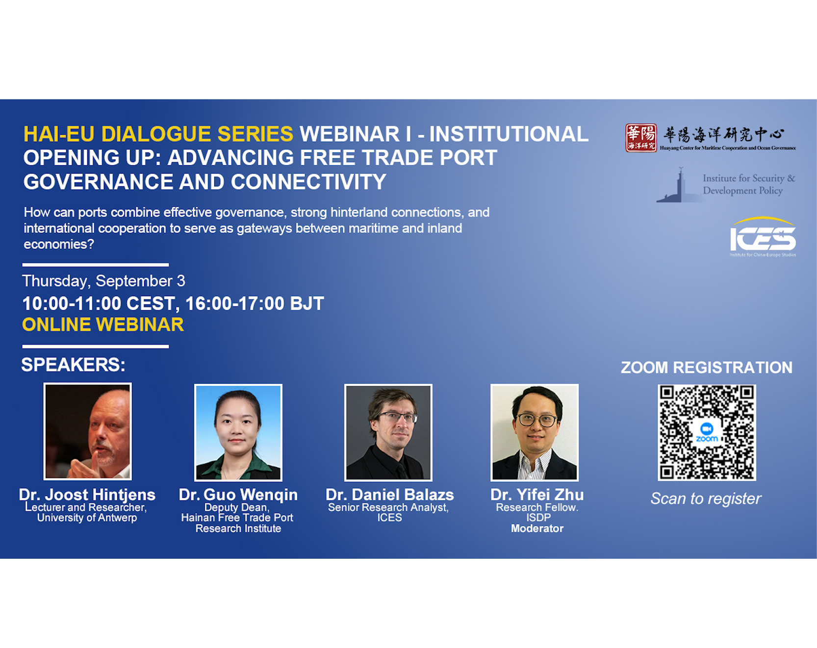 Upcoming Event: Hai-Eu Dialogue Series – Part I: Institutional Opening Up: Advancing Free Trade Port Governance and Connectivity
