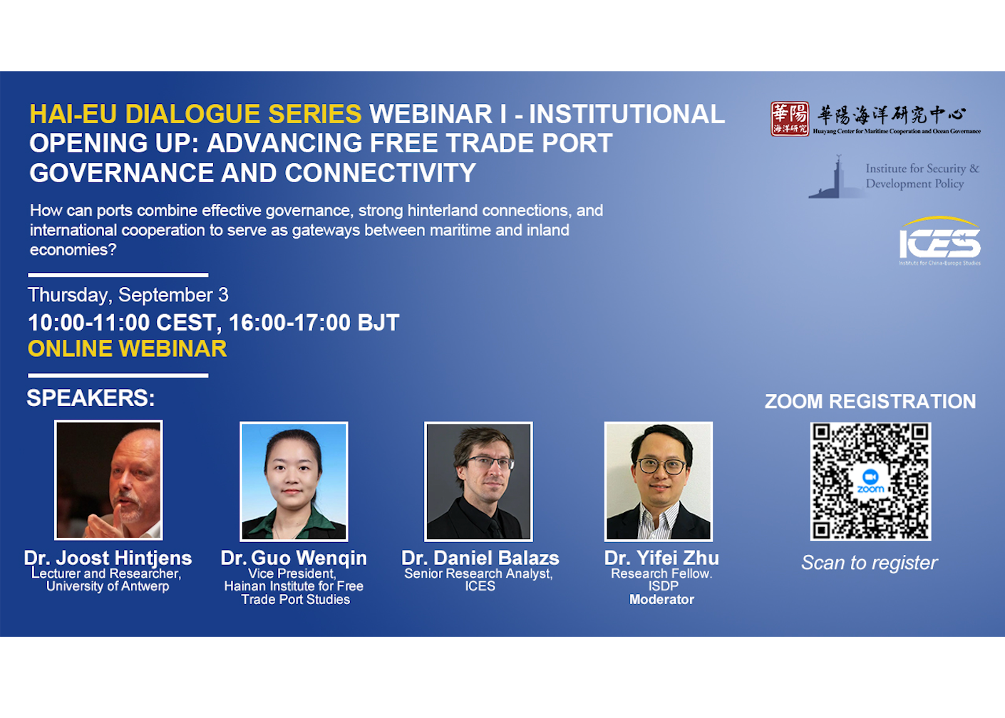Upcoming Event: Hai-Eu Dialogue Series – Part I: Institutional Opening Up: Advancing Free Trade Port Governance and Connectivity